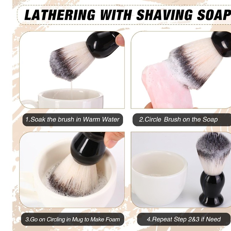 1Pcs Beard Shaving Brush, Wood - Grooming Men'S Hair review and price